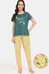Rosaline Mystic Town Knit Cotton Pyjama Set - Samoan Sun — thumbnail 1